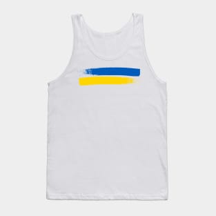 Blue and Yellow Paint Streaks - Ukraine Flag - Abstract Ukrainian Flag Colors Tank Top